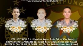 Anggota kepolisian  yang gugur dalam insiden ini adalah IPTU Lusiyanto Kapolsek Negara Batin Polres Way Kanan, BRIPKA Petrus Apriyanto Babinsa Polsek Negara Batin Polres Way Kanan, BRIPDA M. Ghalib Surya Ganta Babinsa Polsek Negara Batin Polres Way Kanan