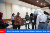 Calon Pasukan Pengibar Bendera Pusaka (Paskibraka) Tingkat Kota telah memasuki tahapan Seleksi Kepribadian.

