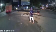 Foto tangkapan layar, Aksi pemalakan di jalan kapuk Kamal, Ring Road Jakarta Barat 