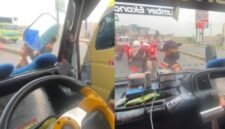 Foto tangkapan layar VT, Memperlihatkan Cekcok Petugas Dishub dan Sopir Truk di Bitung Tangerang 