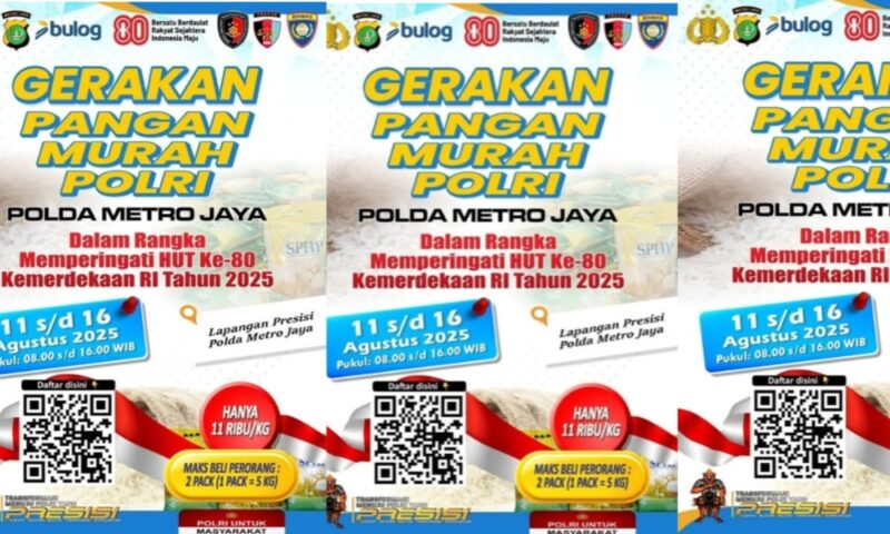 Polda Metro Jaya Gelar Gerakan Pangan Murah Sambut HUT ke-80 RI
