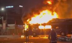 Bus Terbakar di Terminal Bekasi, Api Berkobar Hebat