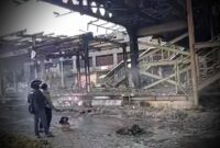Penampakan Halte Transjakarta Pasar Senen Jakarta Pusat Yang Hangus Terbakar 