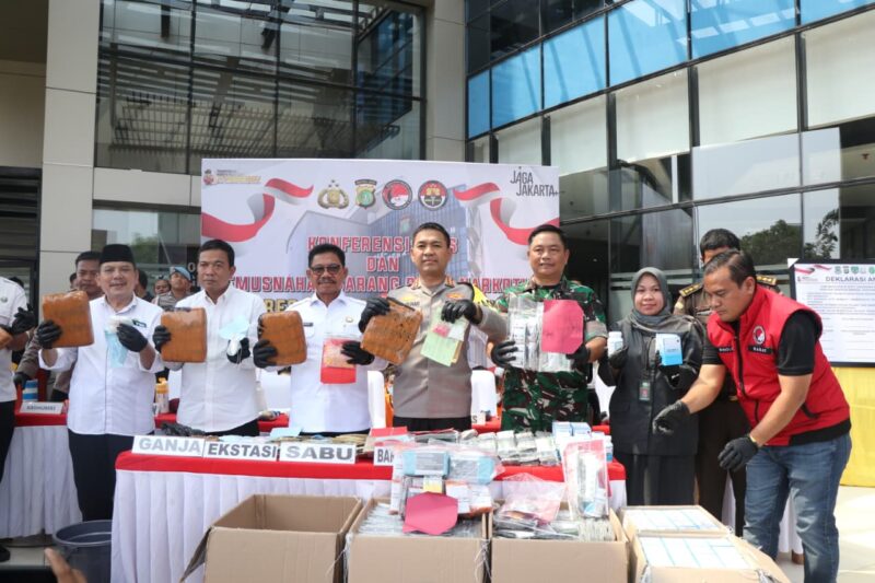 Polres Metro Tangerang Kota Tegas Perangi Narkoba, Musnahkan Ribuan Gram Barang Bukti dan Deklarasi Anti Narkoba