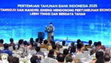 Presiden Prabowo saat memberikan sambutan pada Pertemuan Tahunan Bank Indonesia 2025