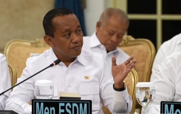 Menteri ESDM Bahlil Lahadalia di sidang kabinet paripurna di istana negara (Foto:istw)