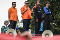 Presiden partai buruh said Iqbal saat orasi diatas mobil komando (Foto.ist)