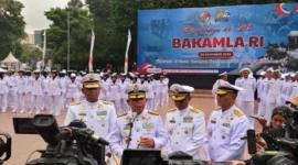 Bakamla RI memperingati Hari Ulang Tahun (HUT) ke-20 upacara resmi digelar di Lapangan Proklamasi, Menteng, Jakarta Pusat