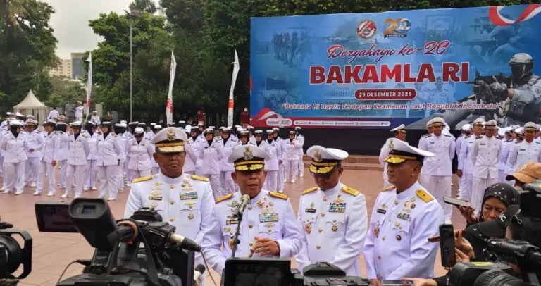 Bakamla RI memperingati Hari Ulang Tahun (HUT) ke-20 upacara resmi digelar di Lapangan Proklamasi, Menteng, Jakarta Pusat