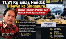 11,31 Kg Emas Hendak Dibawa ke Singapura, BCW: Telusuri Siapa Pemiliknya
